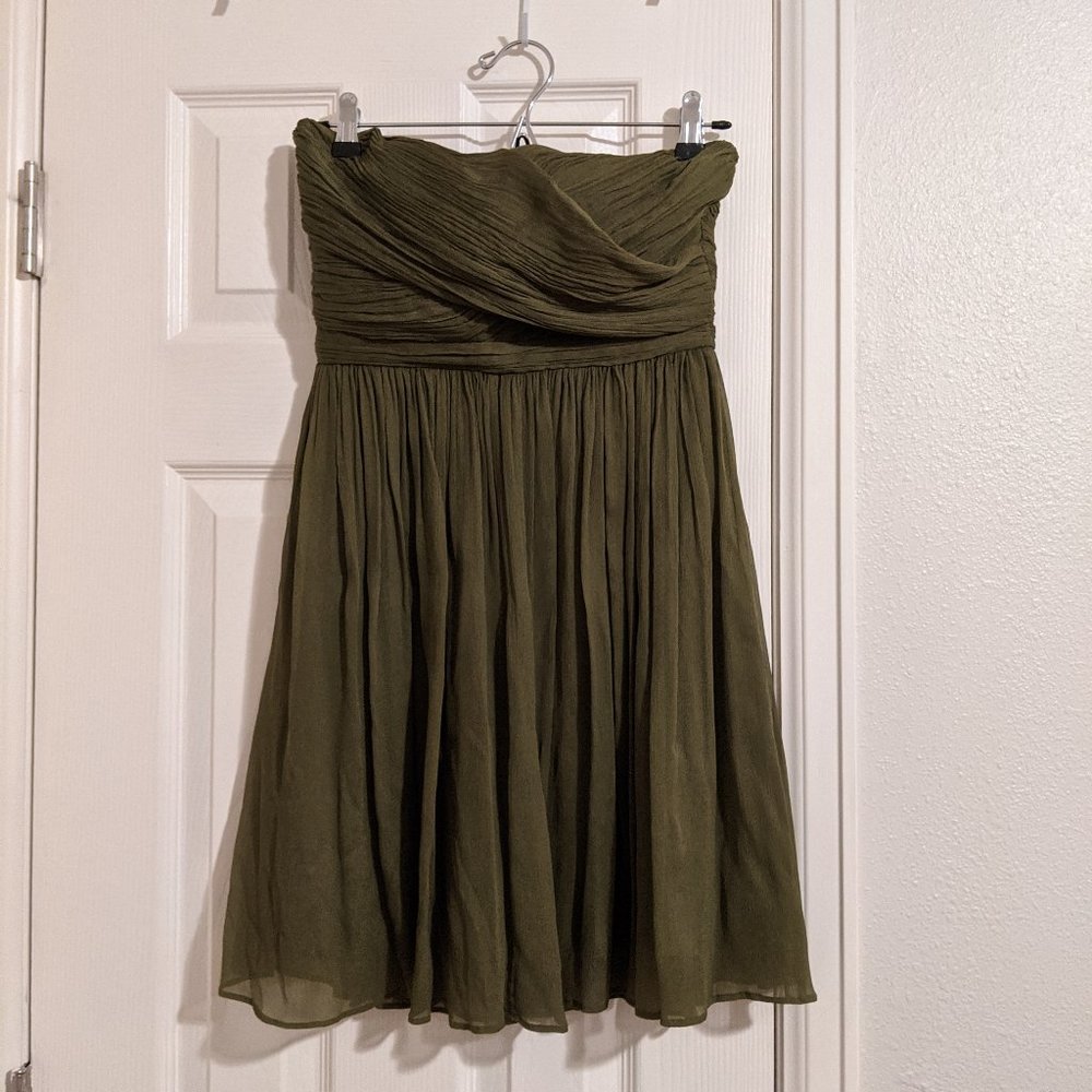 Green Silk J. Crew Cocktail Dress